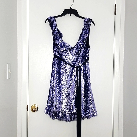 Free people sequins velvet siren dress purple New with tags - Picture 3 of 9
